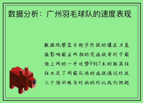数据分析：广州羽毛球队的速度表现